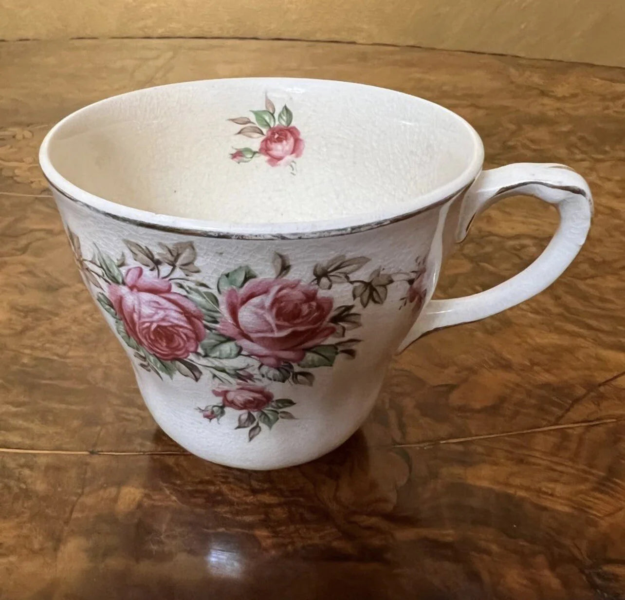 Vintage J & G Meakin Rose Print Tea Cup Trio Set