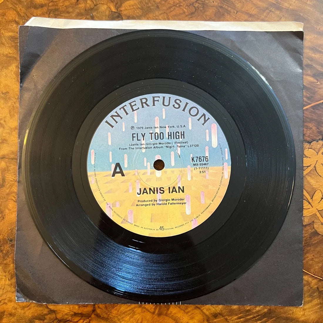 James Ian Night Rains/ Fly Too High Vinyl Record