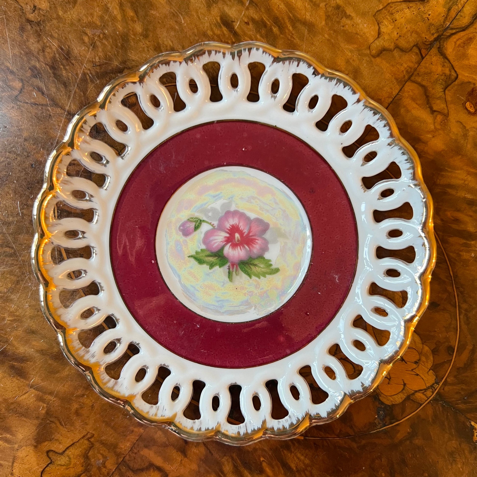 Japanese Floral Lusterware Saucer