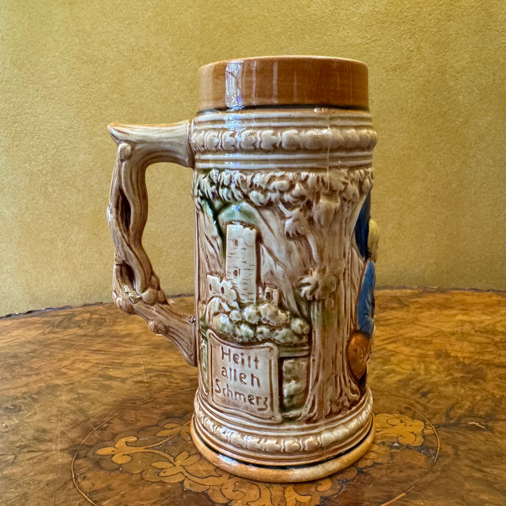 Japanese Scene Print Beer Stein 