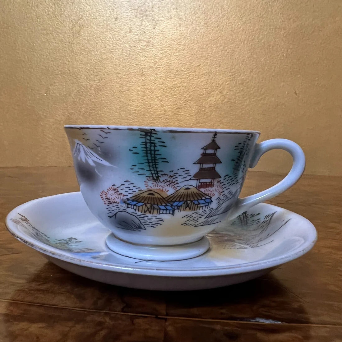 Vintage Japanese Tea Cup & Saucer Pair Set