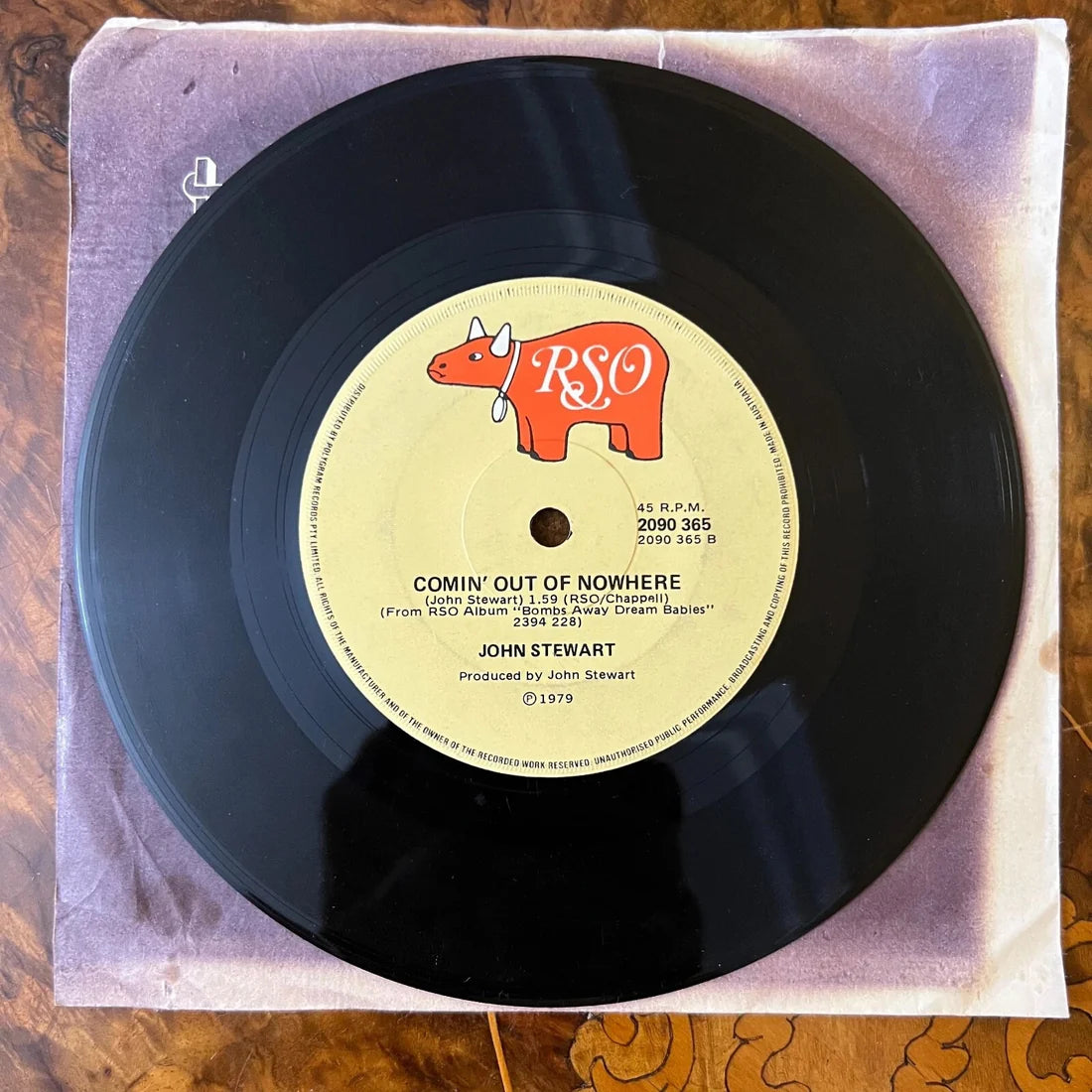 John Stewart Comin' Out Of Nowhere/ Gold Vinyl Record