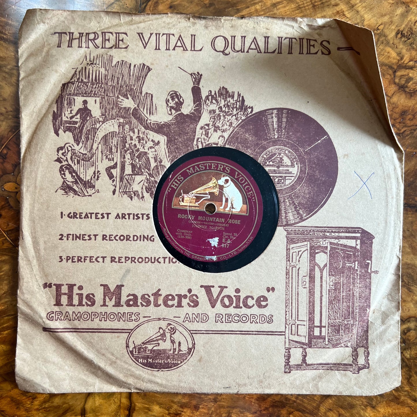 Johnny Marvin Rocky Mountain Rose/ Would You Take Me Back Again? Record