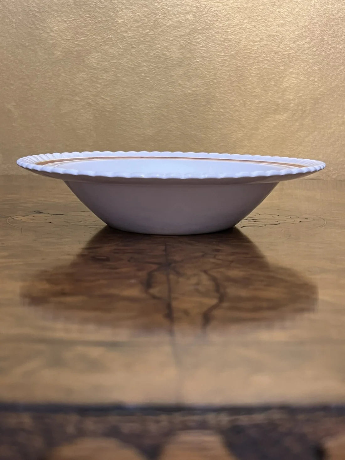 Vintage Johnson Bros Old English Gold & Burgundy Print Soup Bowl
