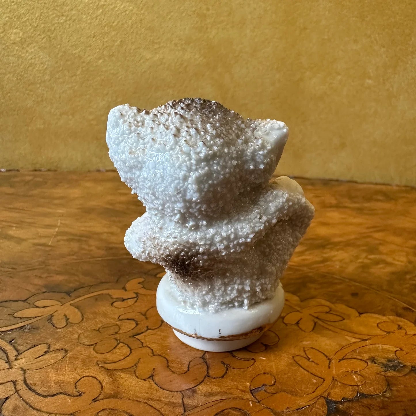 Vintage Kitschy Sugar Texture Ceramic Kitten Figurine