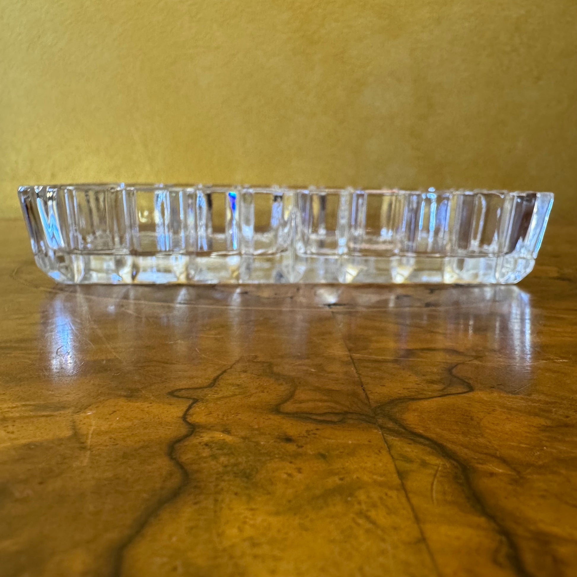 Kristal Zajecar Yugoslavia Crystal Rectangular Divider Dish 