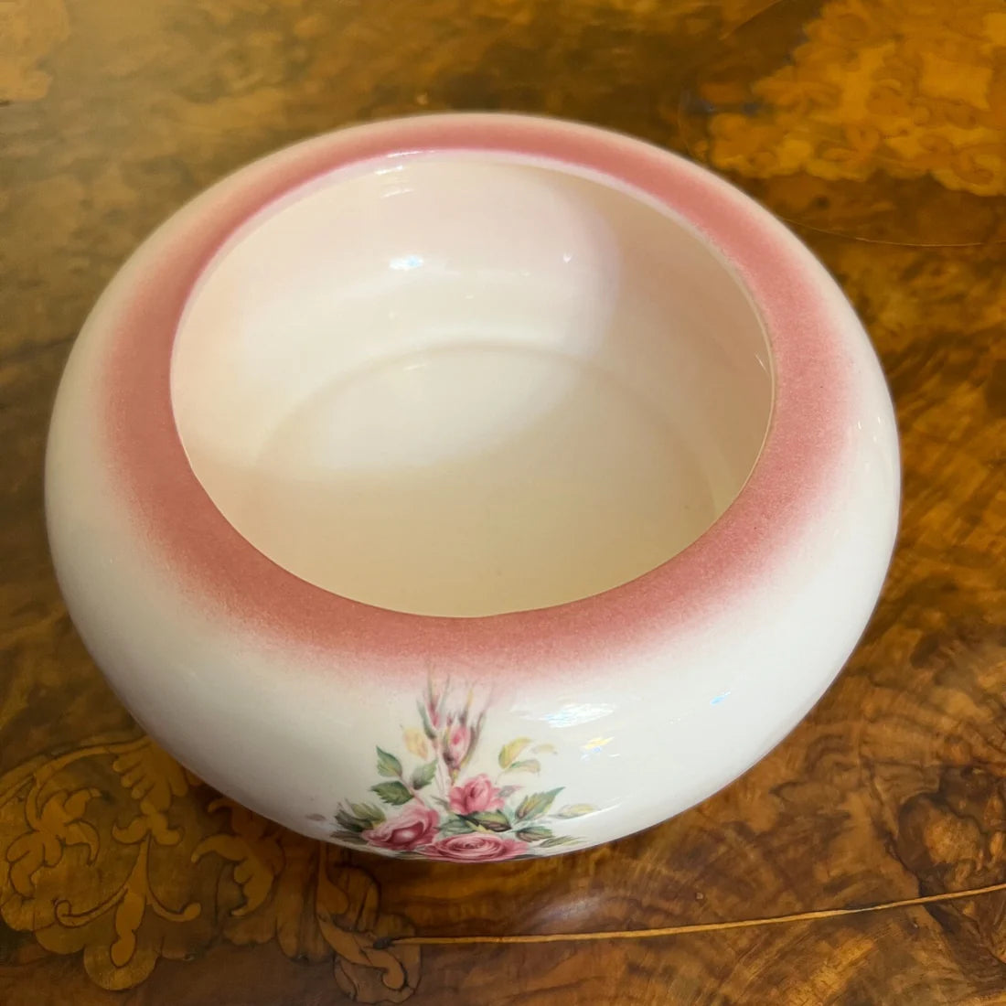 Kylie's Gift Pink Floral Print Porcelain Bowl/Pot