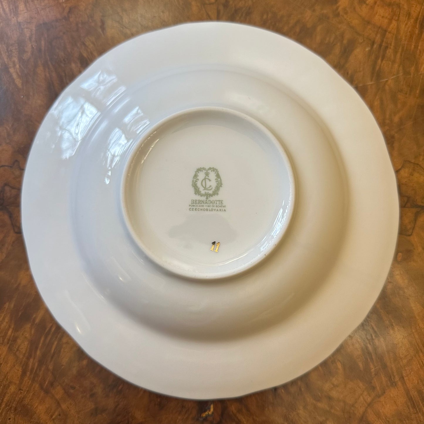 LC Bernadotte Floral Gold Trim Desert Bowl 