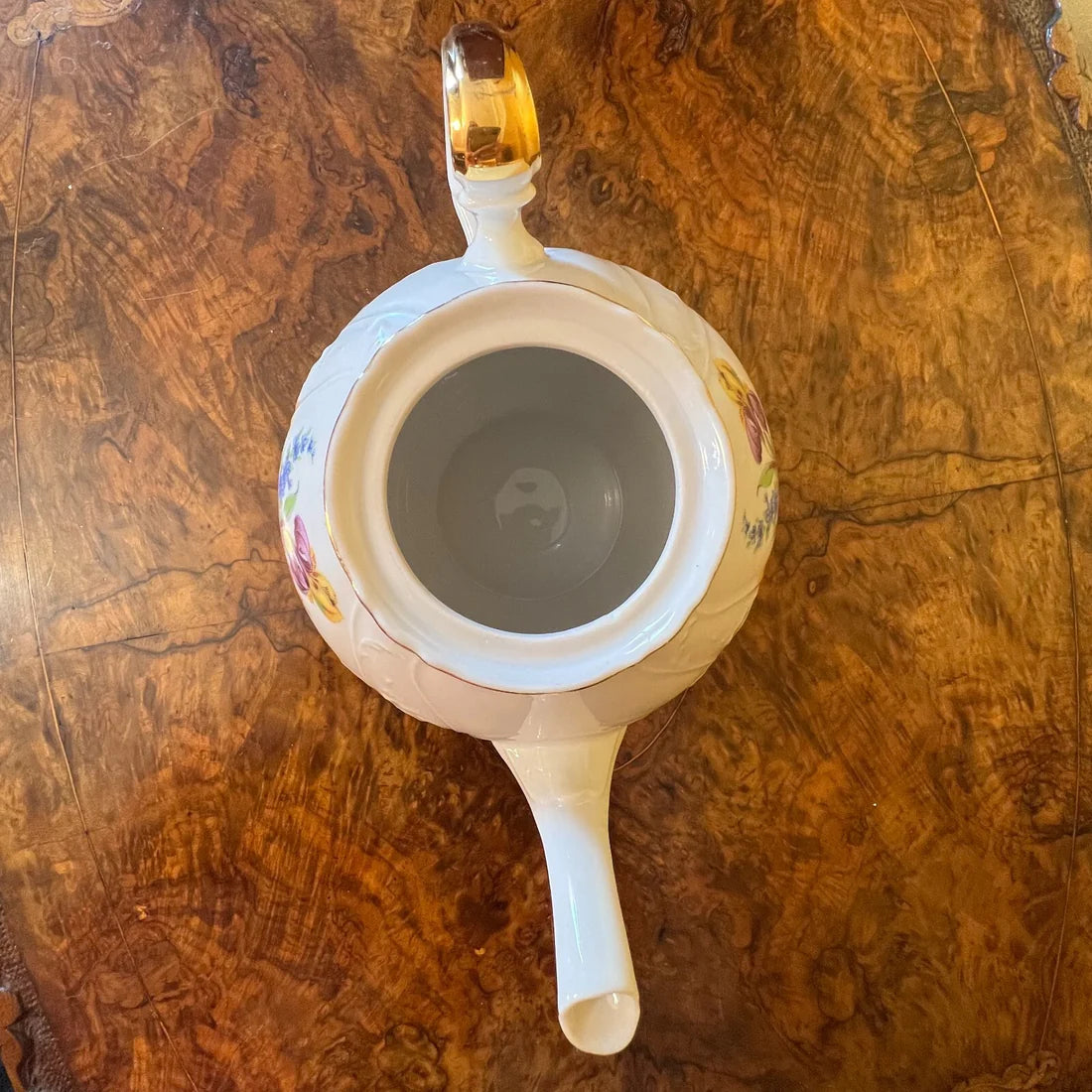 Vintage LC Bernadotte Floral Gold Trim Teapot