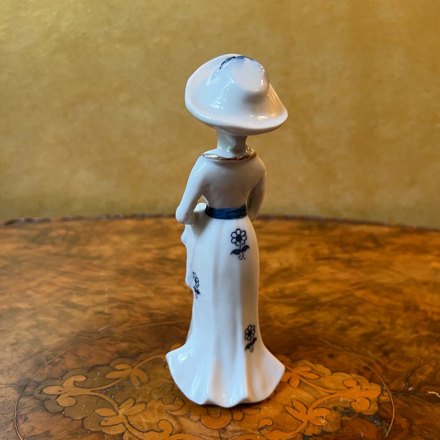 Vintage Lady Blue & White Figurine Statue