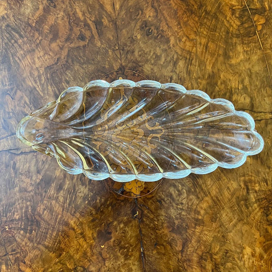 Leaf Shape Glass Platter