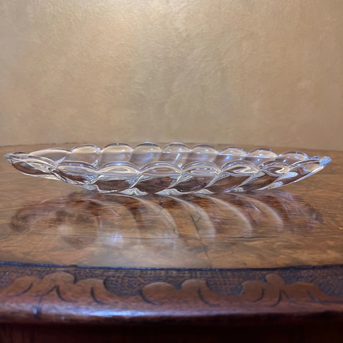 Leaf Shape Glass Platter