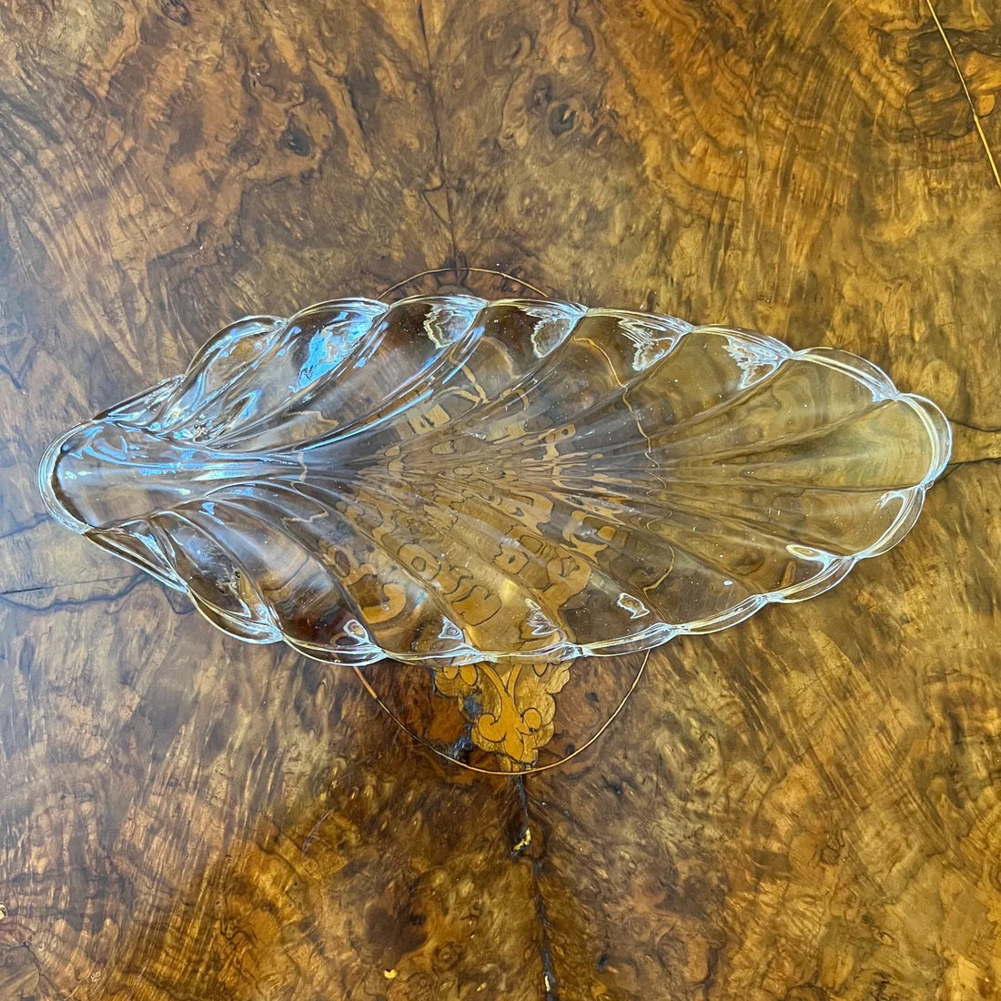 Leaf Shape Glass Platter