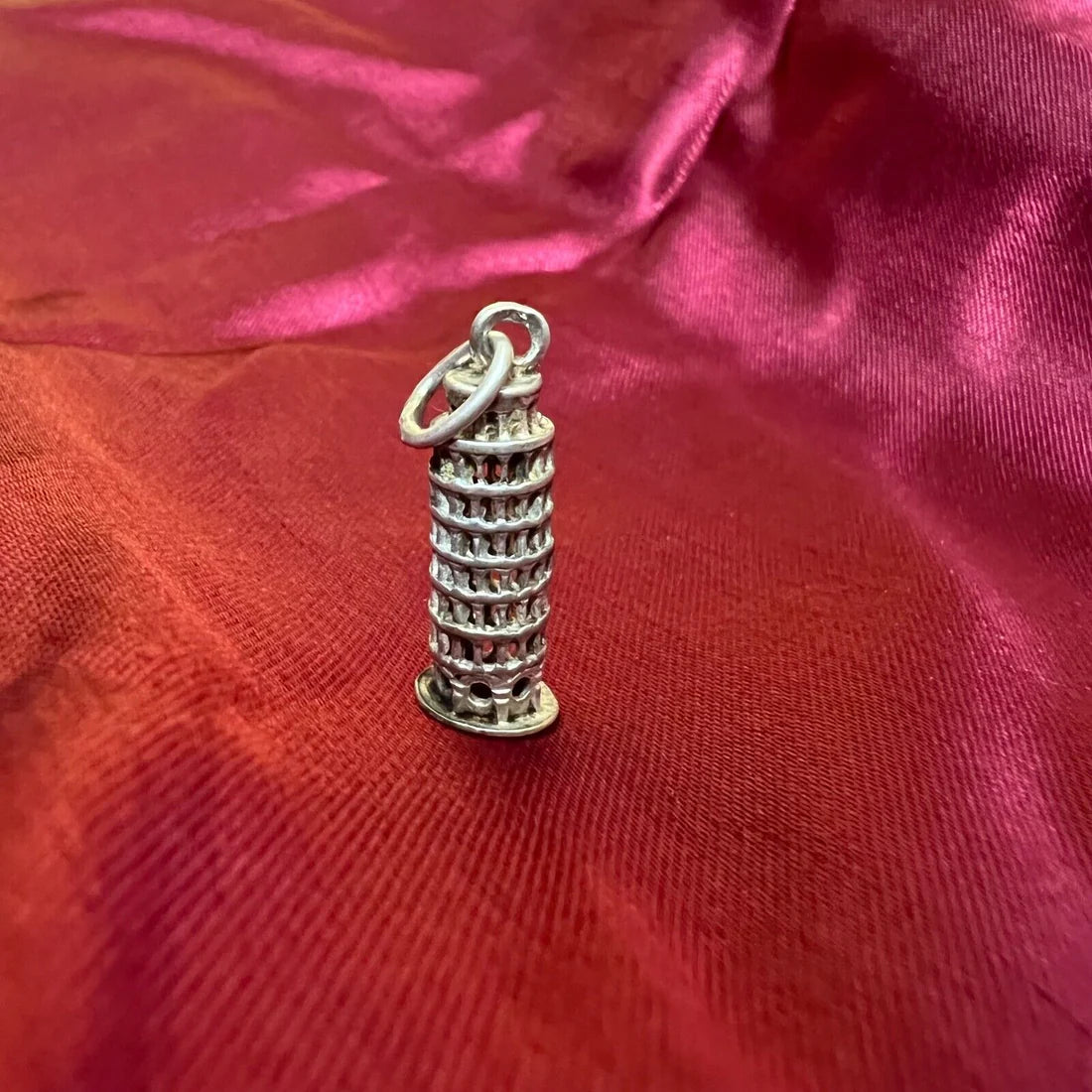 Leaning Tower Of Pisa 800 Silver Pendant Charm