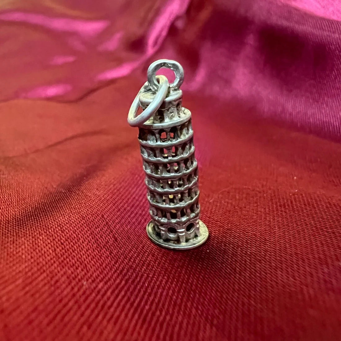 Leaning Tower Of Pisa 800 Silver Pendant Charm