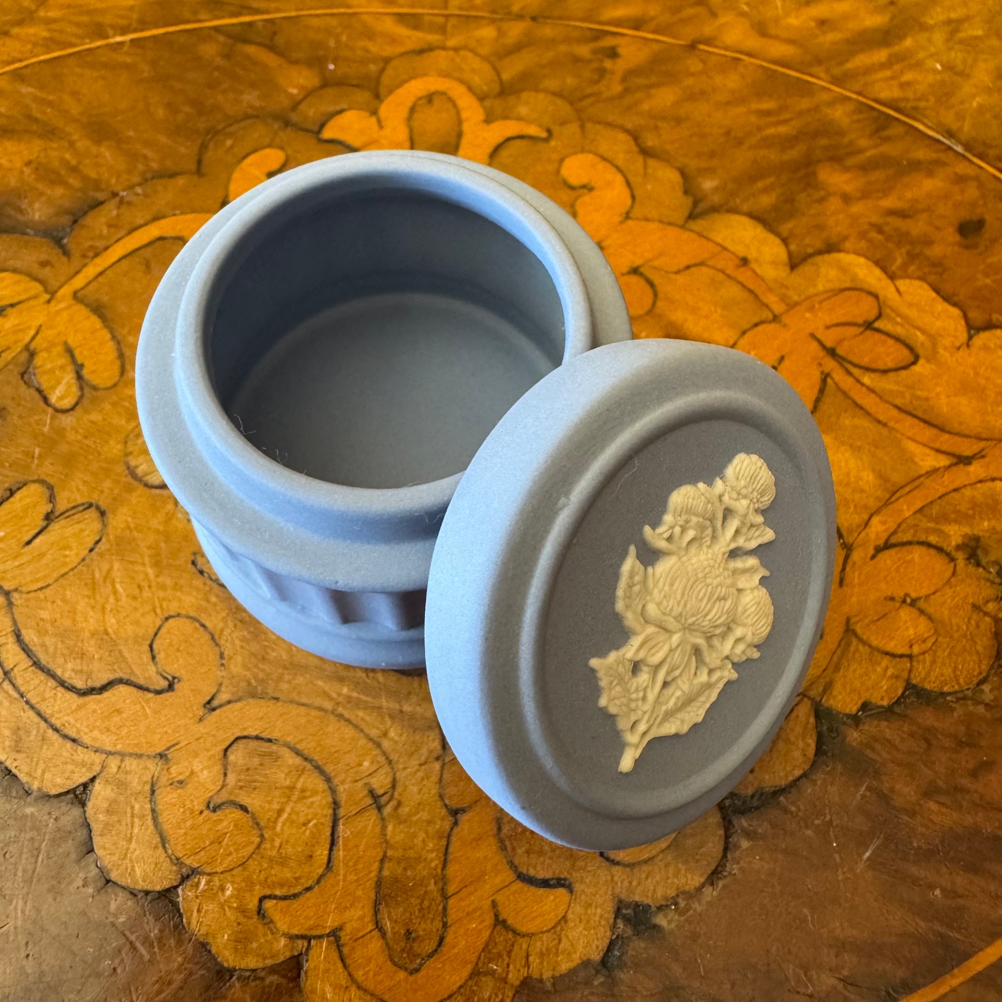 Limited Edition Wedgwood Blue Jasperware Waratah Miniature 