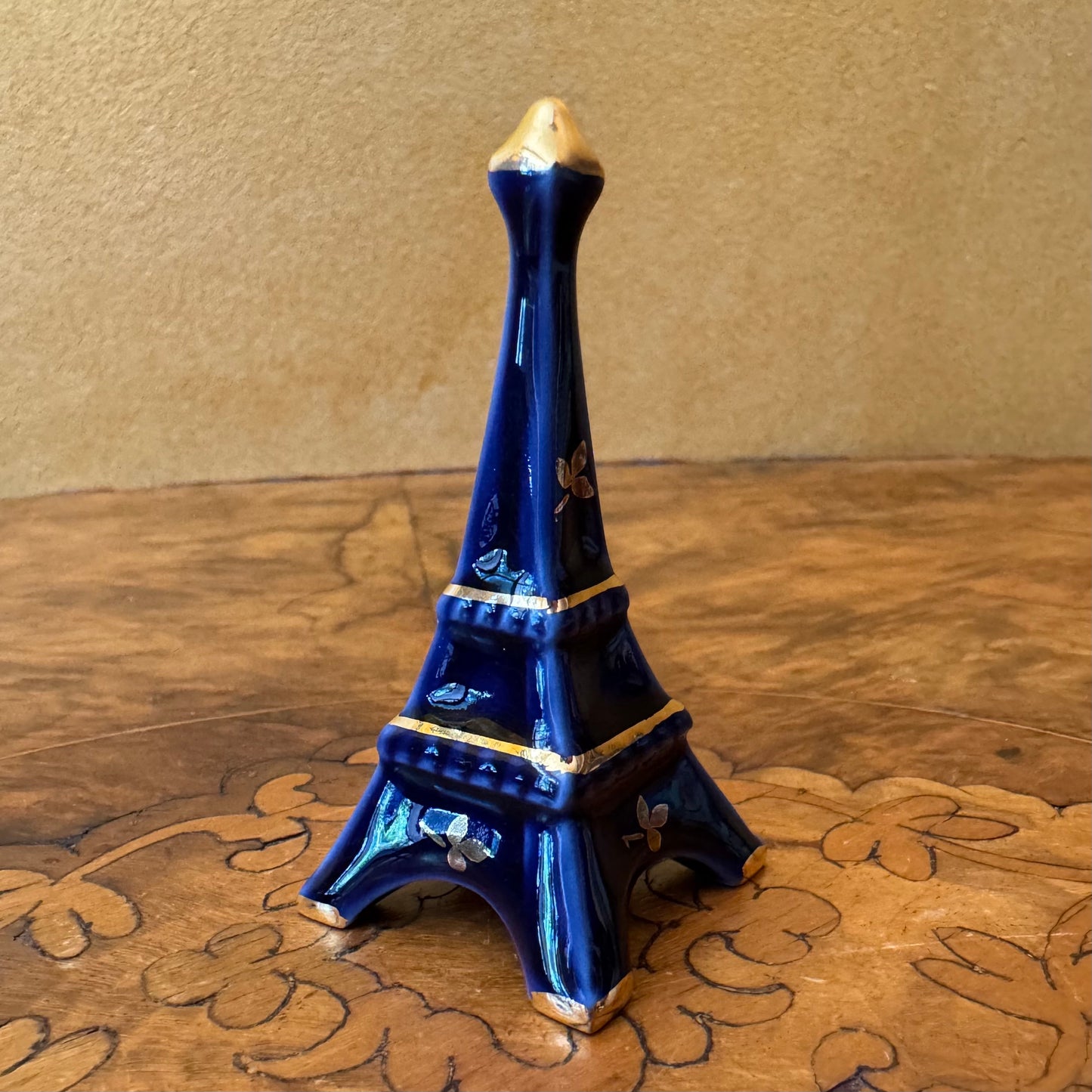 Limoges Eiffel Tower Cobalt Blue Ornament 