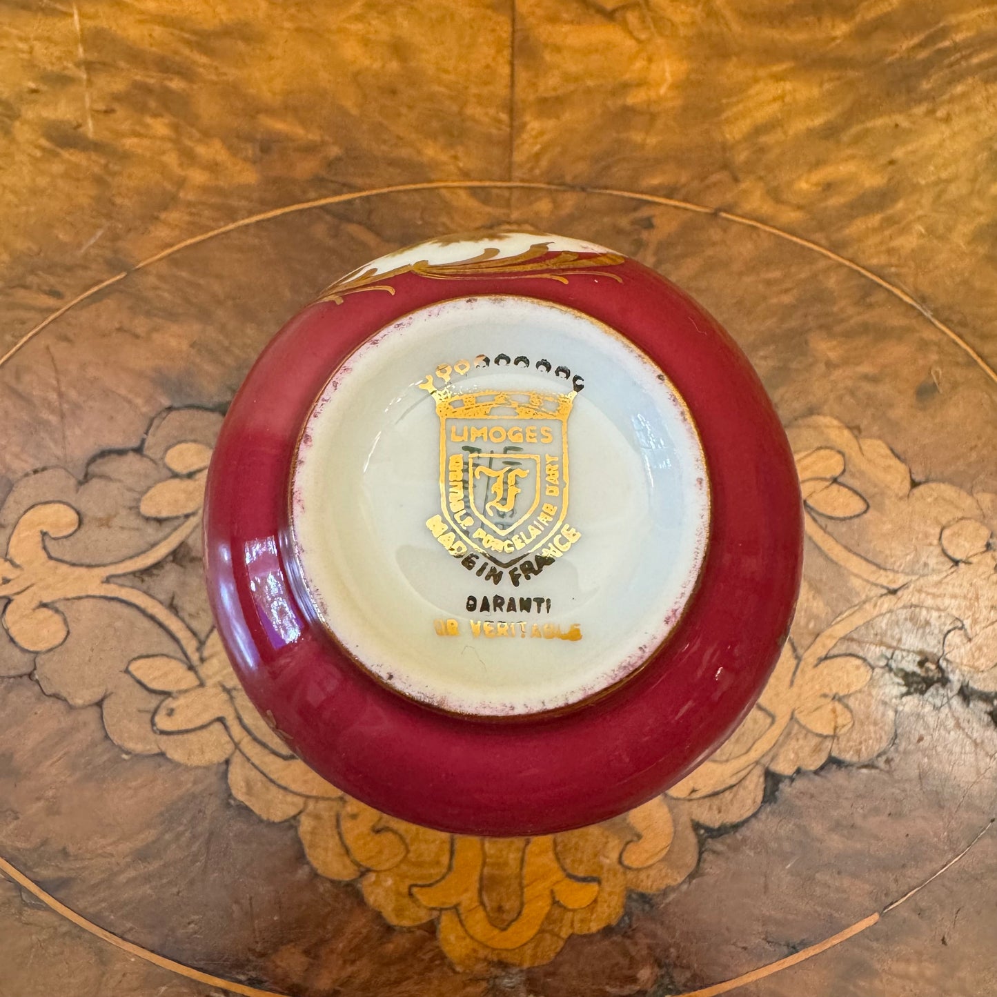 Limoges France Fragonard Courting Print Round 