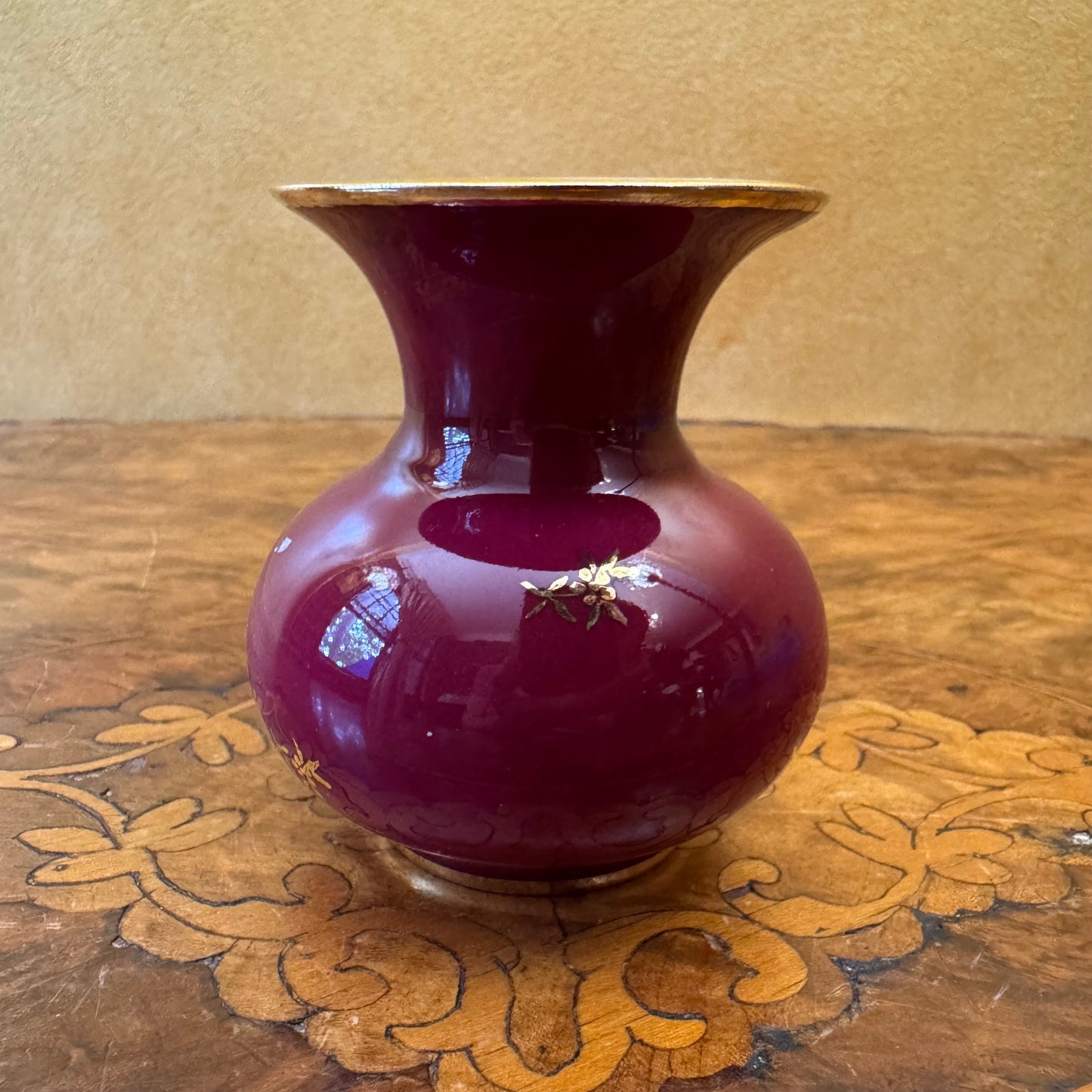 Limoges France Fragonard Courting Print Round Small Vase 
