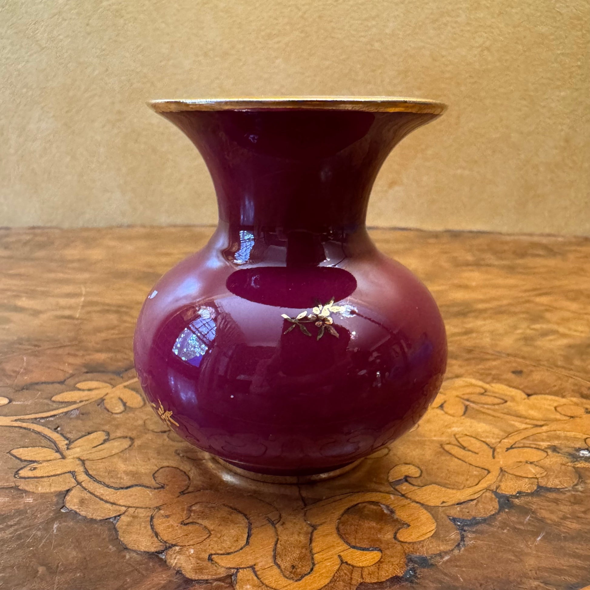 Limoges France Fragonard Courting Print Round Small Vase 