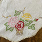 Vintage Linen Embroidered Floral Doily