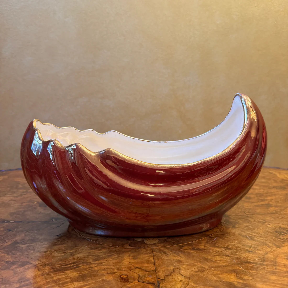 Vintage Lustureware Burgundy Bowl