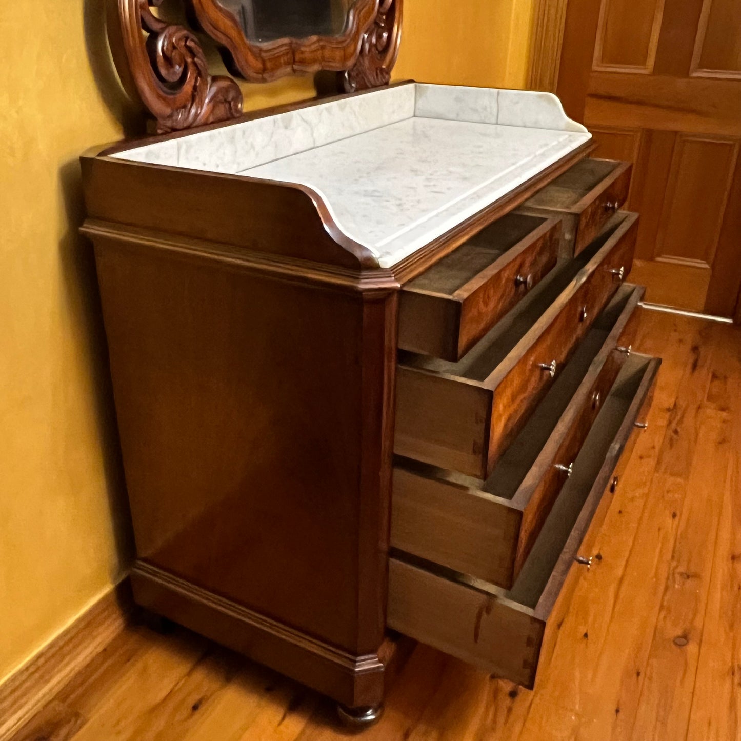 Mahogany Marble Top Dresser