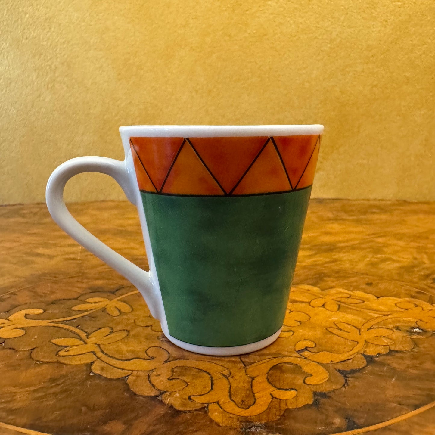 Maxwell & Williams Orange Triangle Green Demitasse