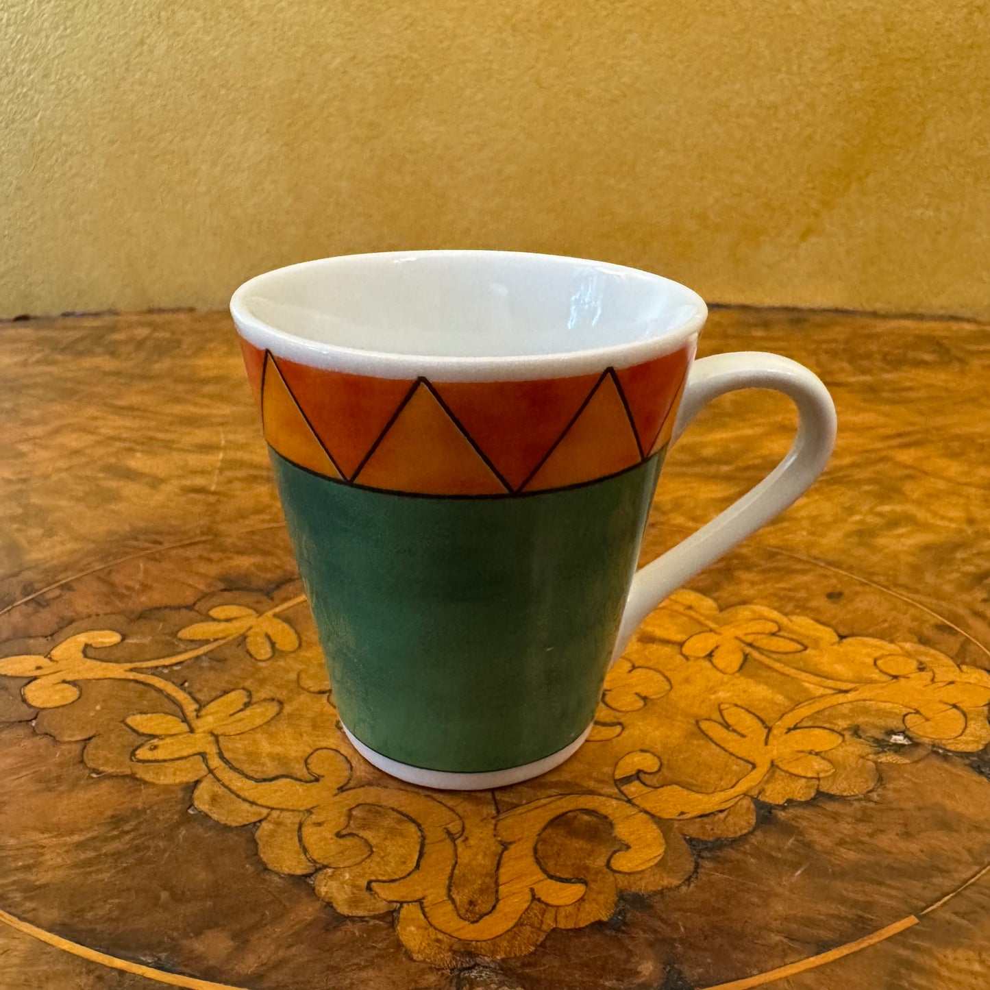Maxwell & Williams Orange Triangle Green Demitasse Cup