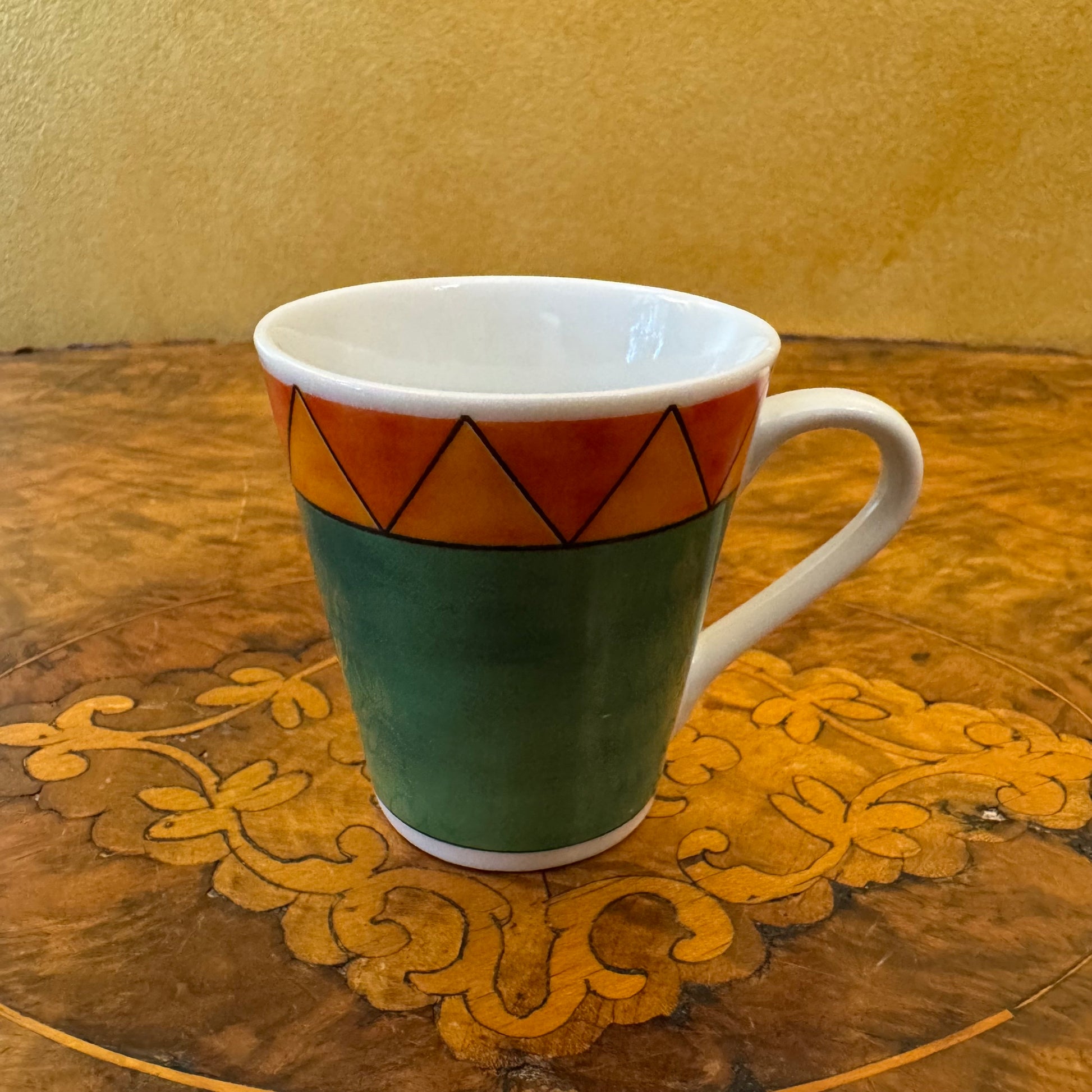 Maxwell & Williams Orange Triangle Green Demitasse Cup