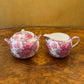 Maxwell & Williams Roseberry Floral Pink Red Roses Milk Jug & Sugar 