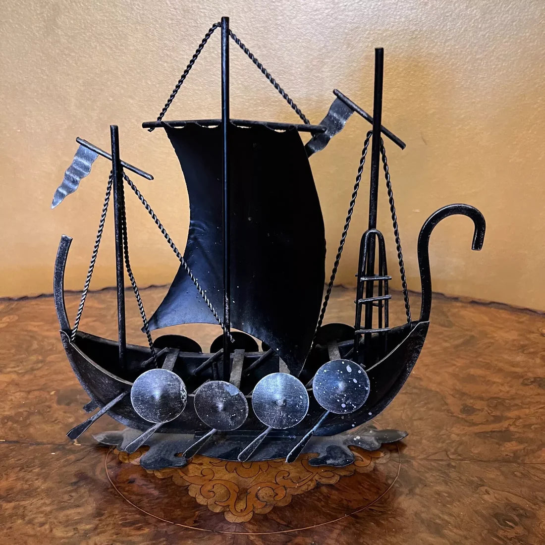 Vintage Viking Metal Ship
