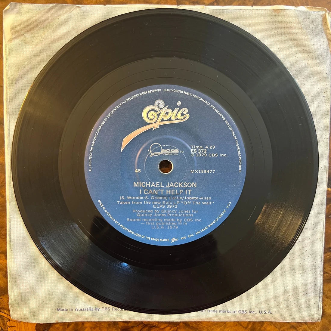 Michael Jackson I can't Help It/ Don't Stop Til You Get Enough Record