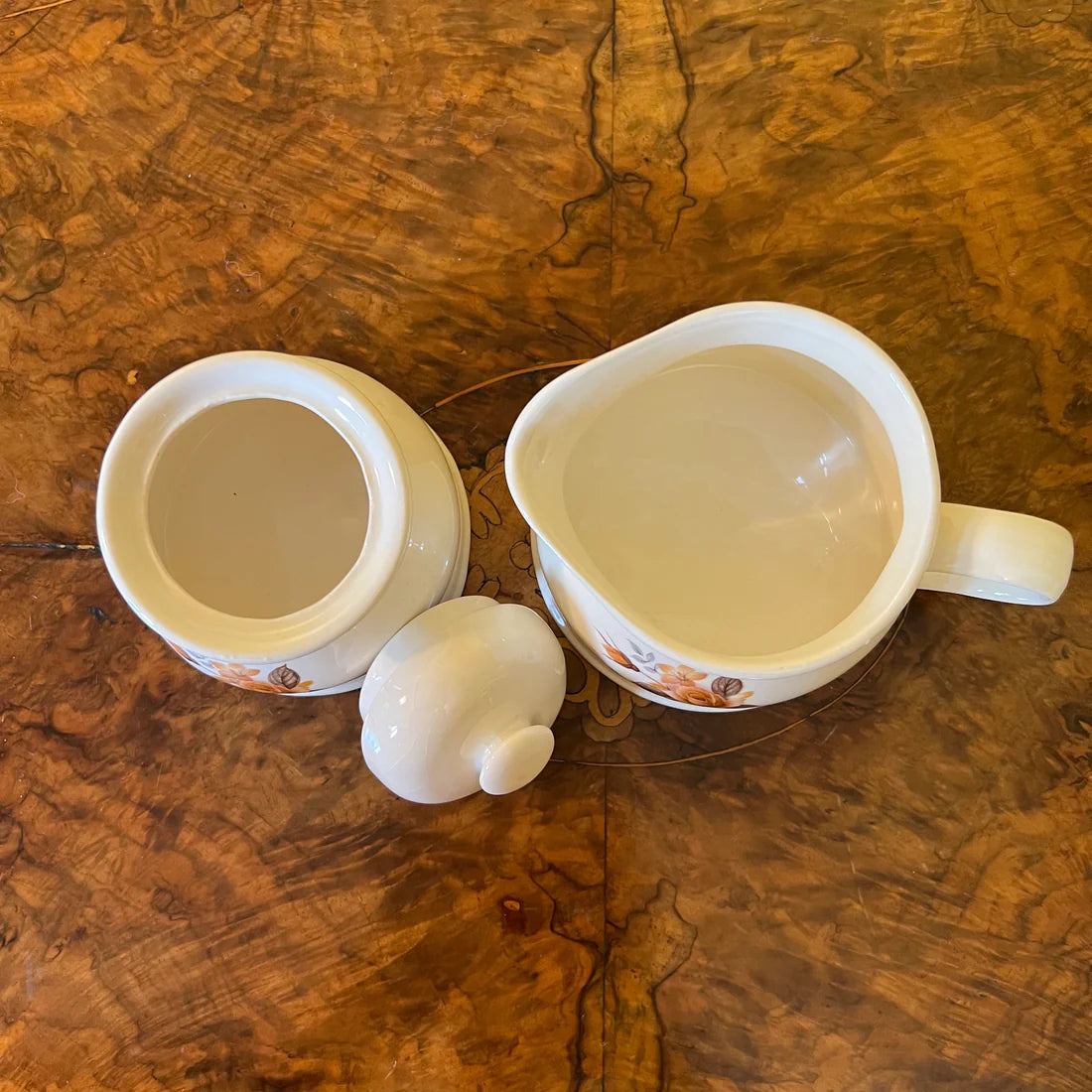 Vintage Autumn Floral Milk & Sugar Set