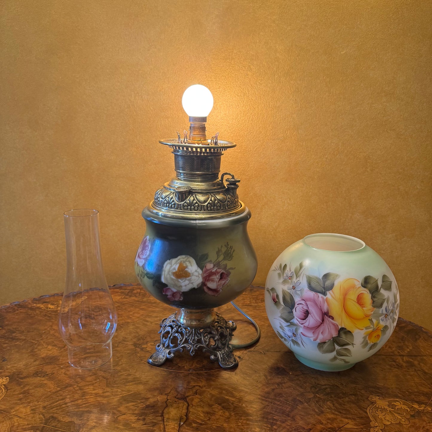 Miller Lamp Floral Glass Lamp