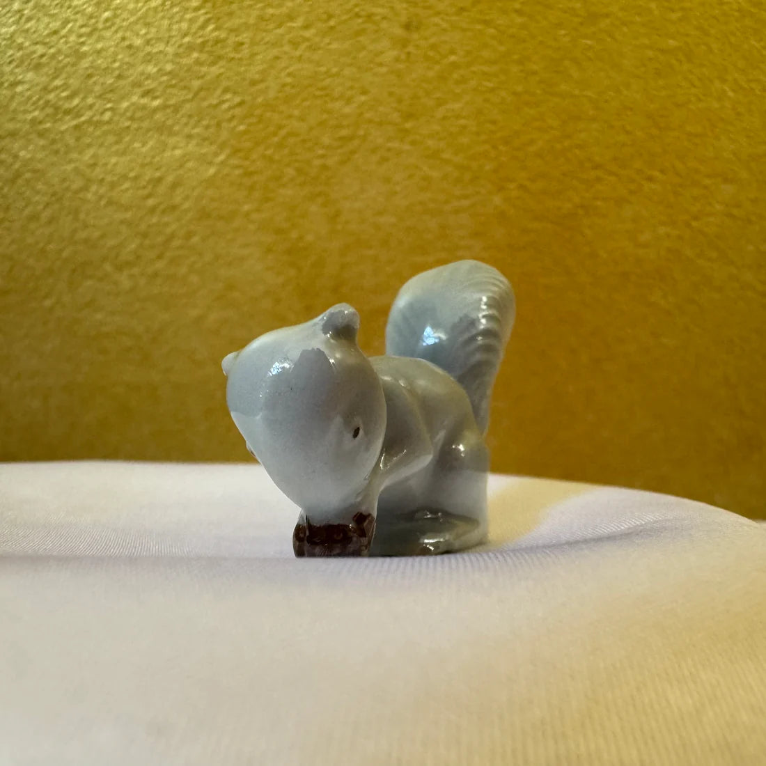 Vintage Miniature Squirrel Eating A Nut