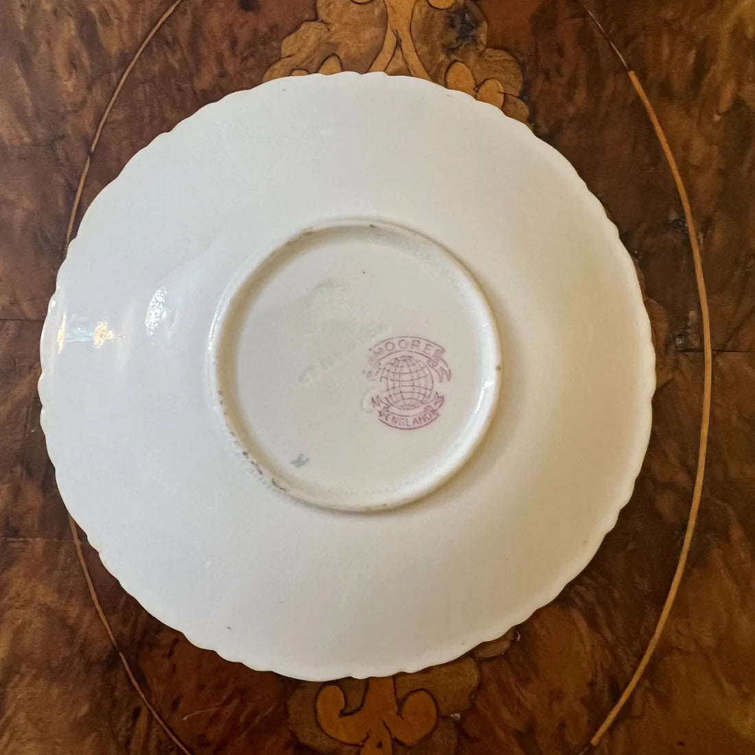Vintage Moore Floral Demitasse Coffee Cup & Saucer Pair