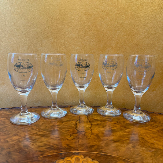 Mudgee Souvenir Wine Glasses Set Of Five 