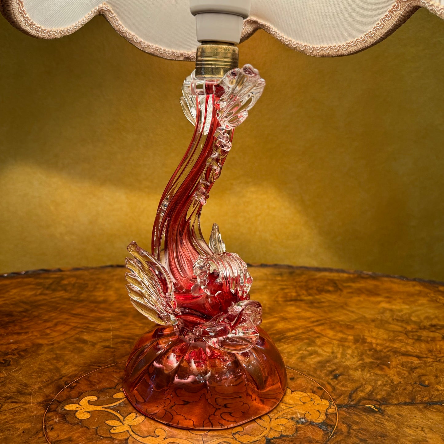 Murano Glass Dolphin Table Lamp