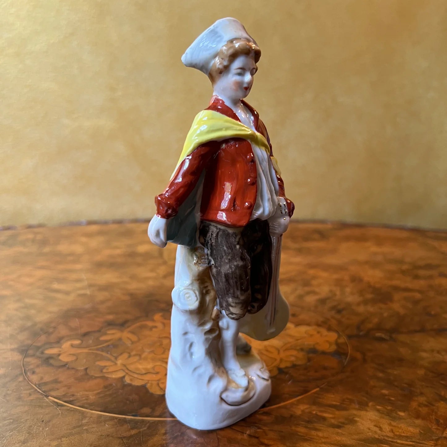 Vintage Musician Boy Figurine Statue