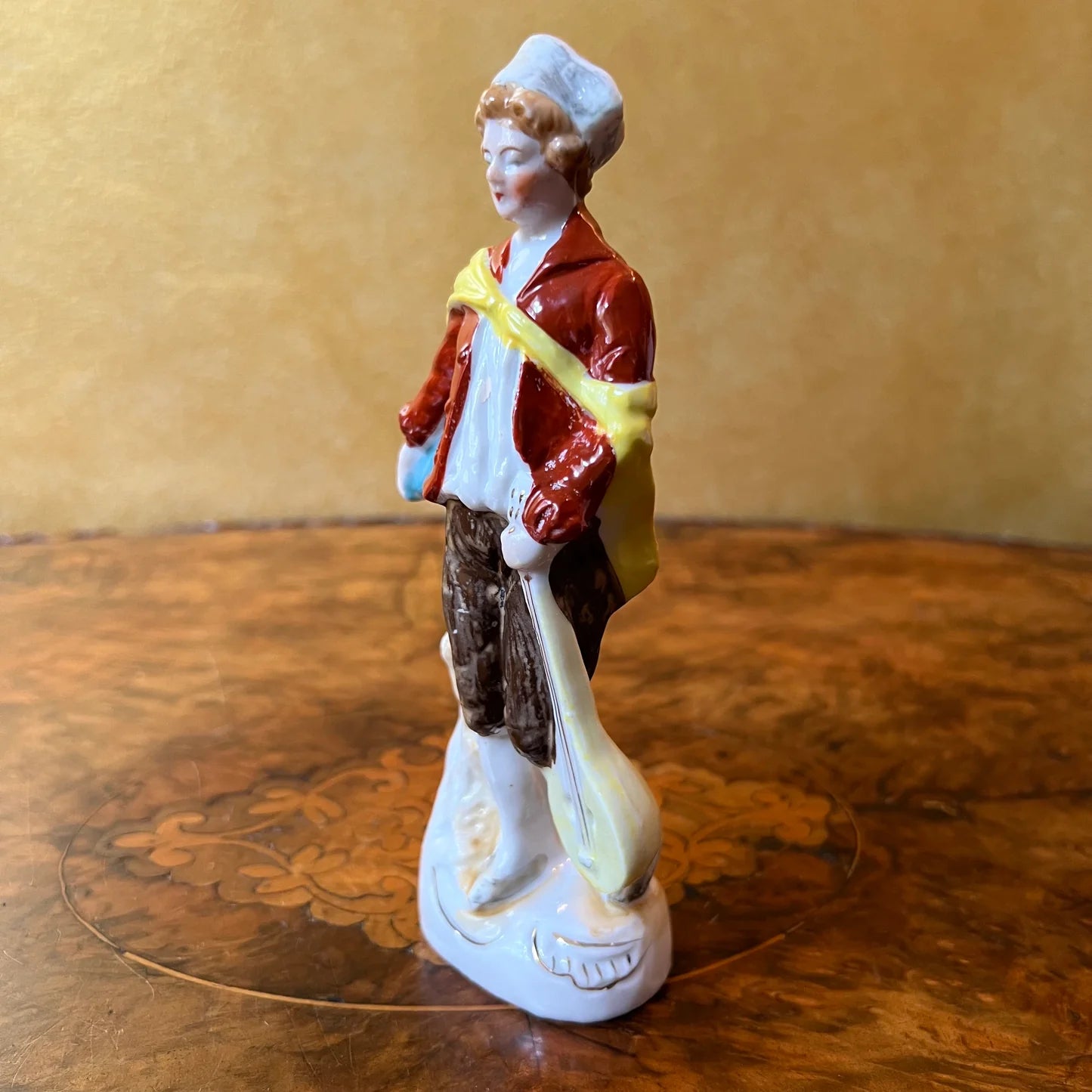 Vintage Musician Boy Figurine Statue