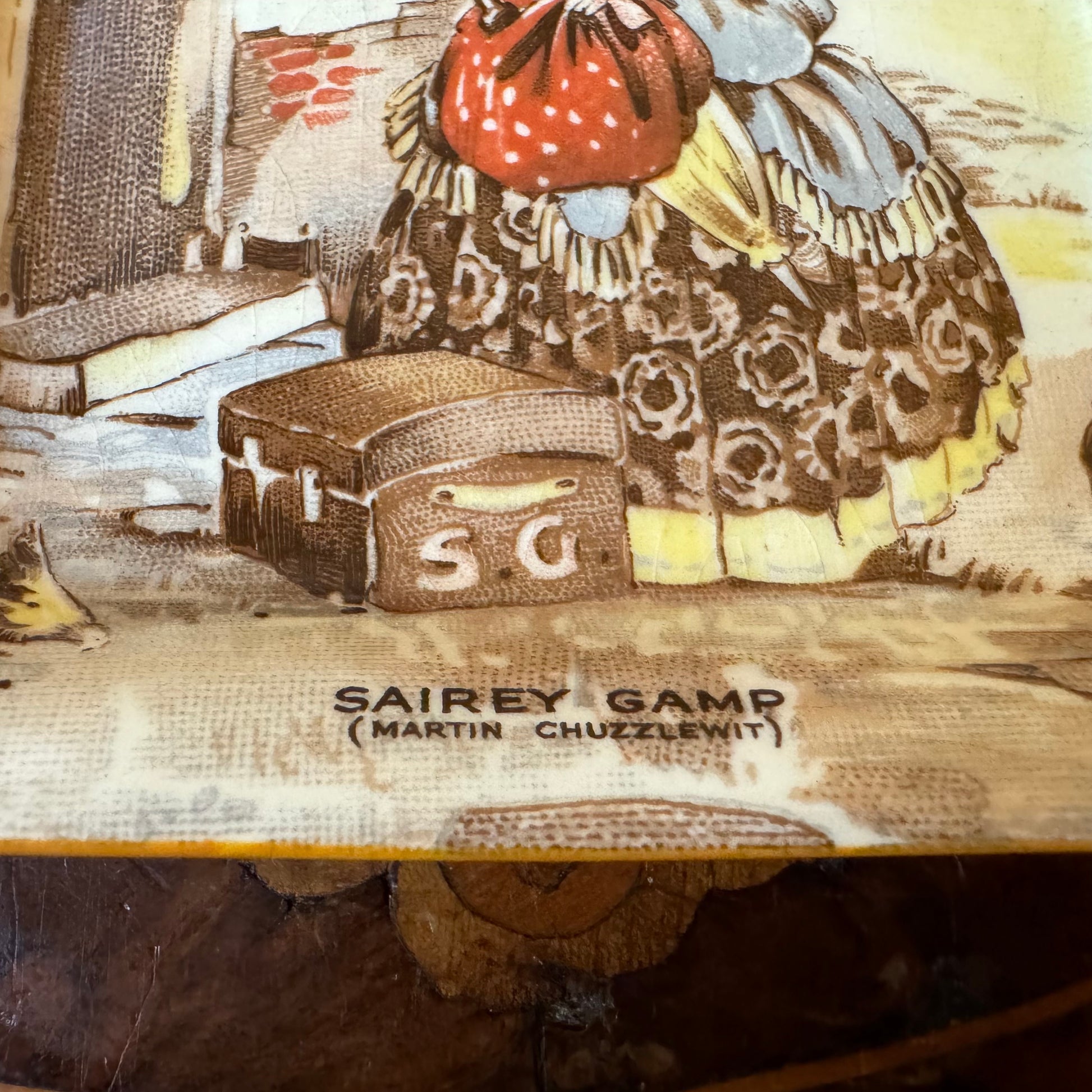 New Hall Hanley Pottery Sairey Gamp Square Dish 
