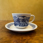 New Zealand Blue & White Print Tea Cup & Saucer 