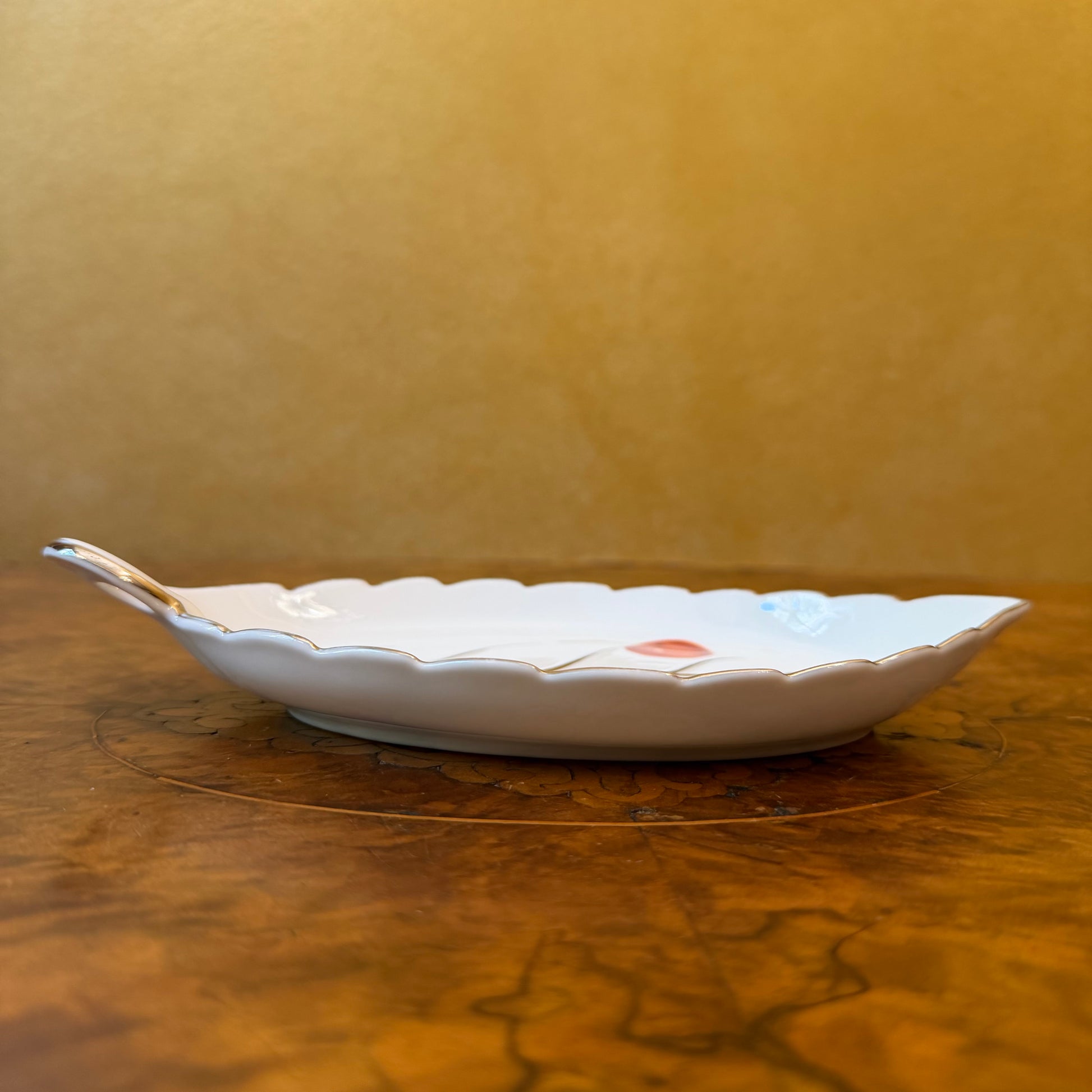 Noritake Cherries Print Leaf Shaped Dish 