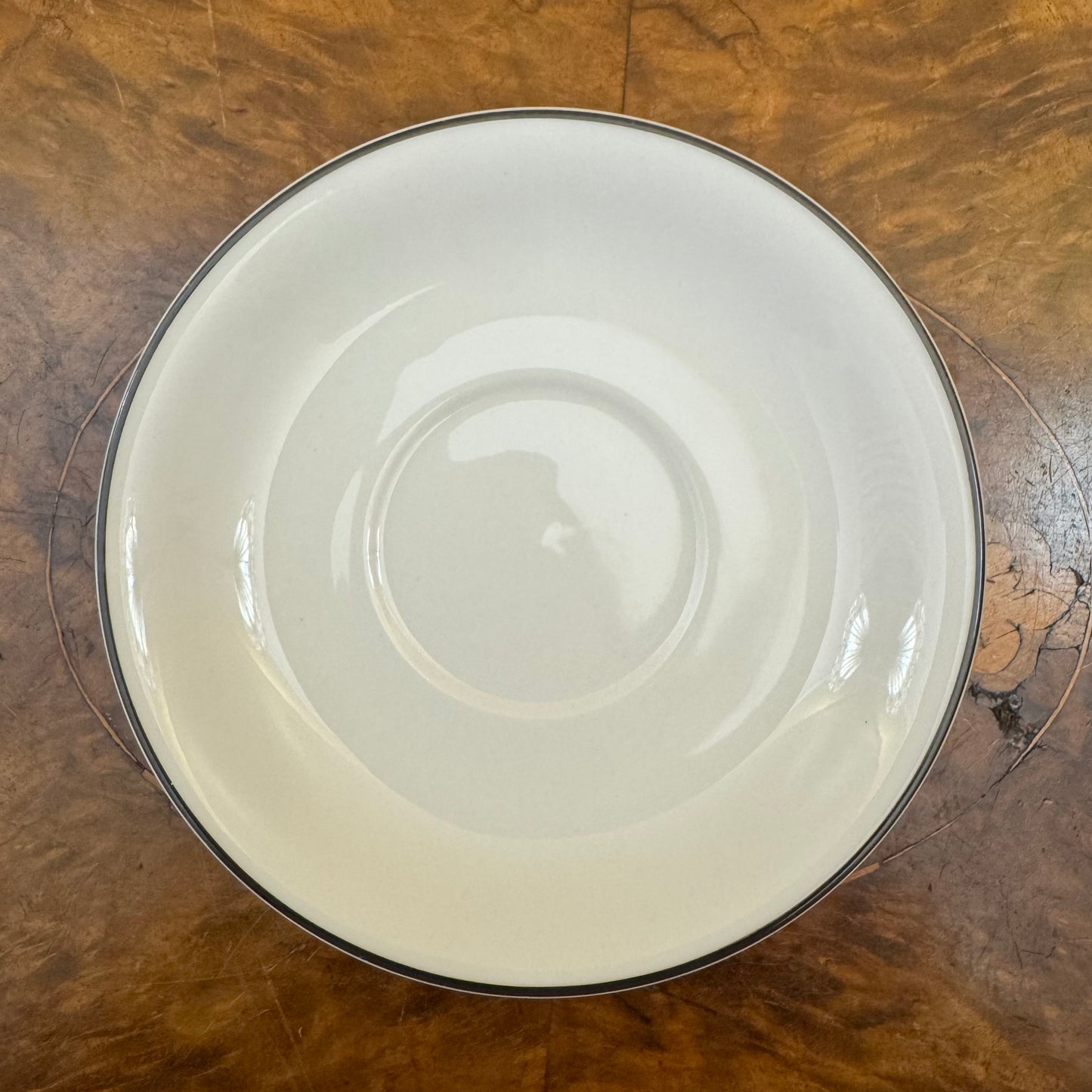 Noritake White Black Trim Saucer 