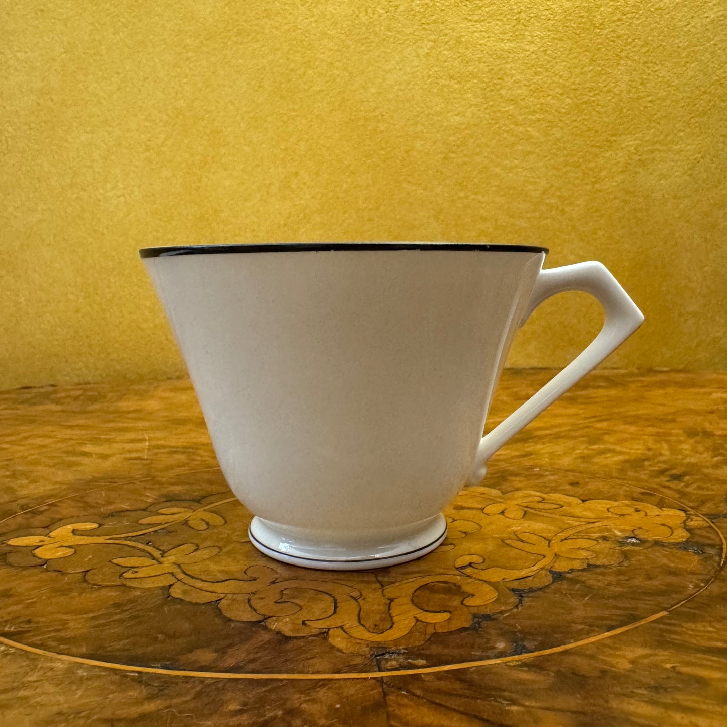 Noritake White Black Trim Tea Cup 