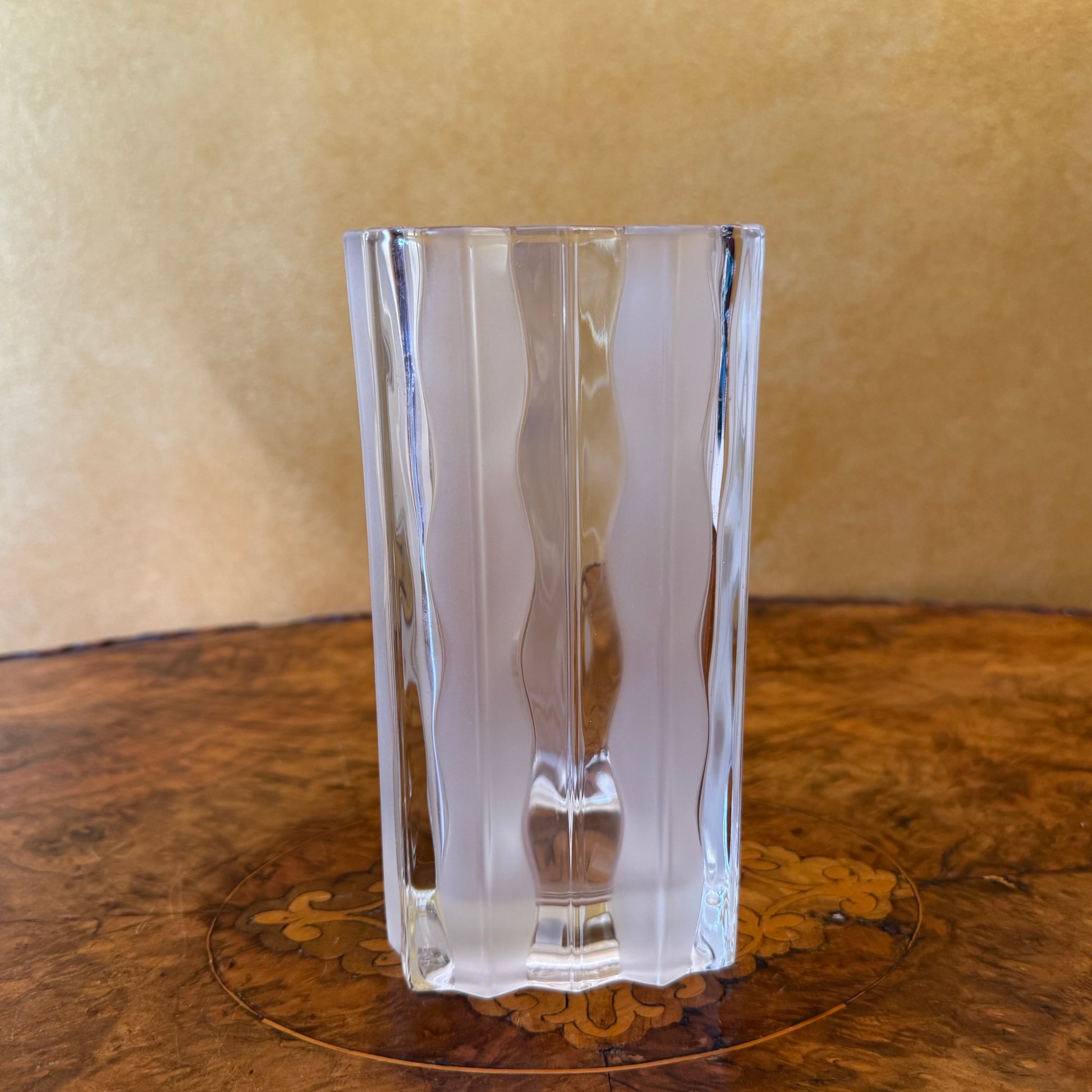 Nova Luay Frosted Wavy Glass Vase 