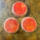Vintage Orange Alabaster Ashtrays Set Of Three