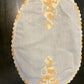 Vintage Yellow Orange Embroidery Three Piece Doily Set