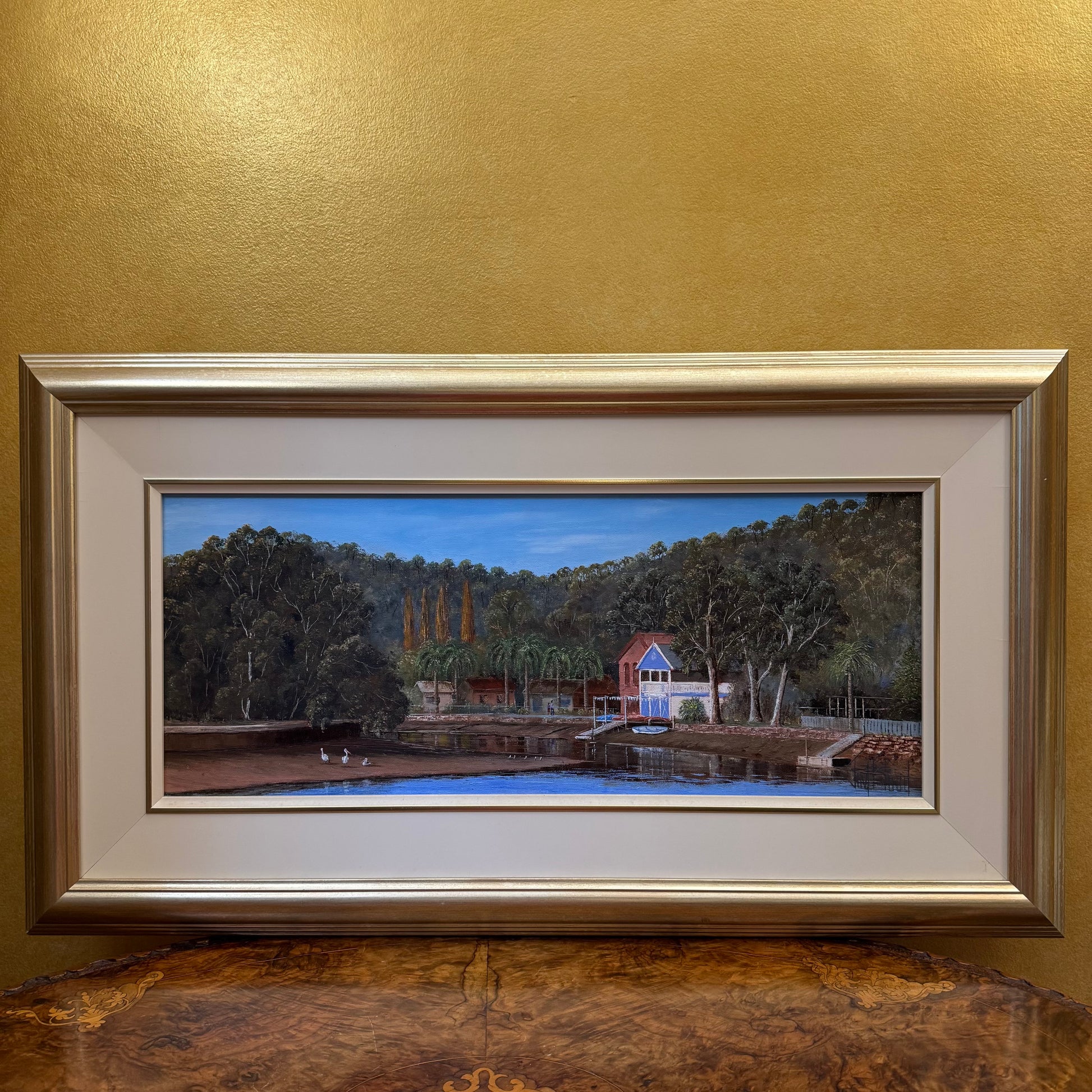 Original Oil Painting Of Woronora River Reflections By Jim Flood